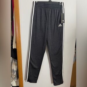 Adidas Kids Dark Gray Joggers with White Stripes